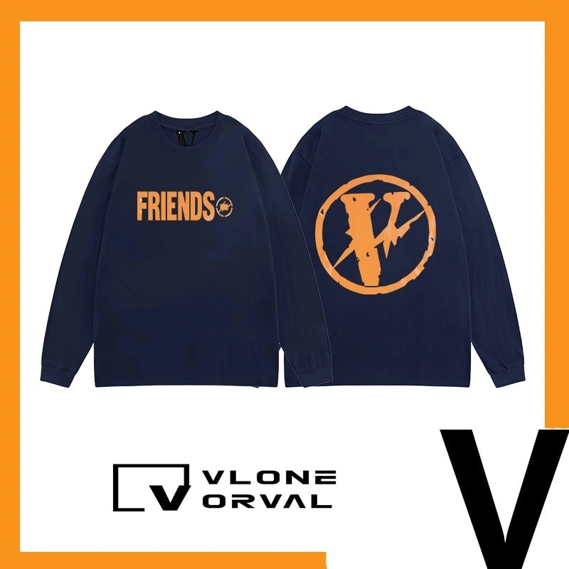 Vlone Orval Orange Lightning Collab V Long Sleeve T-Shirt Unisex Trend Style 4