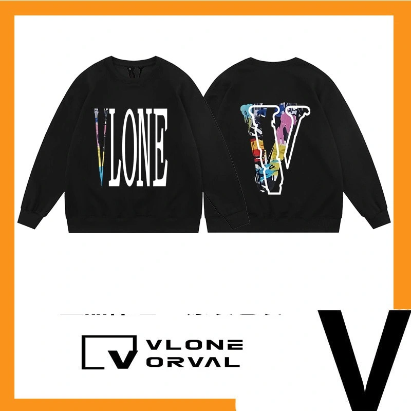 Vlone Orval Palette Graffiti Big V Crewneck Sweatshirt Unisex Print Loose Spring Autumn Style 1