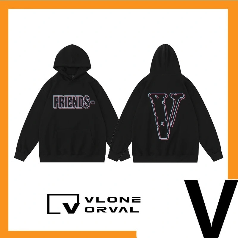 Vlone Orval Phantom Color Hollow V Design Hoodie Unisex Loose Fit Style 1