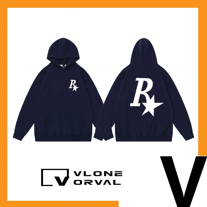Vlone Orval R Star Collaboration Hoodie Unisex American Trend Autumn Winter Style 3
