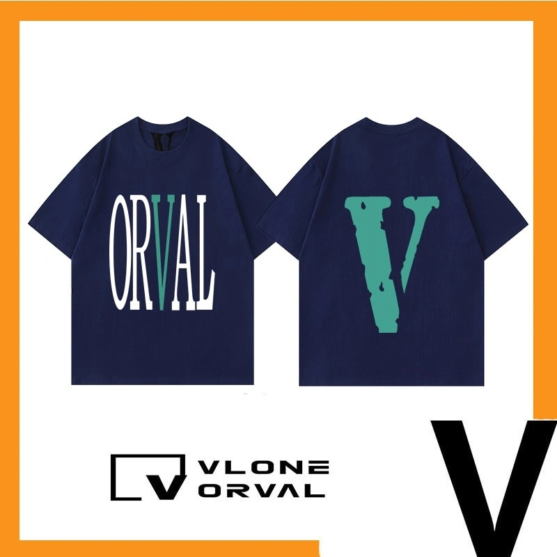 Vlone Orval Rainbow Tie Dye Big V Logo Loose Short Sleeve T-Shirt Couple Trendy Street Summer Style 14