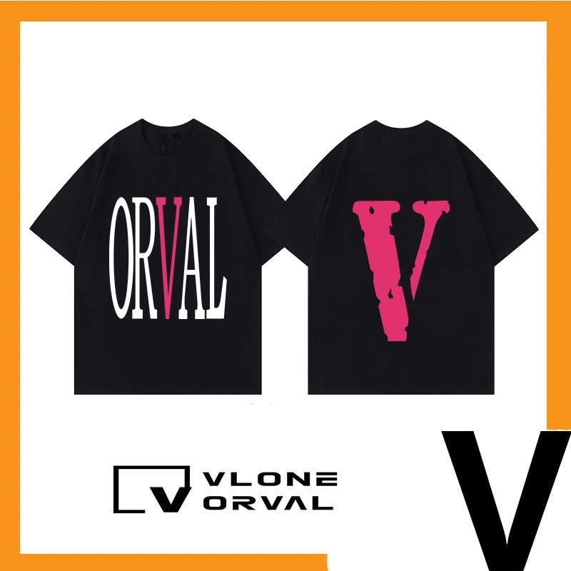 Vlone Orval Rainbow Tie Dye Big V Logo Loose Short Sleeve T-Shirt Couple Trendy Street Summer Style 27
