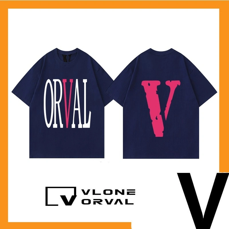 Vlone Orval Rainbow Tie Dye Big V Logo Loose Short Sleeve T-Shirt Couple Trendy Street Summer Style 28
