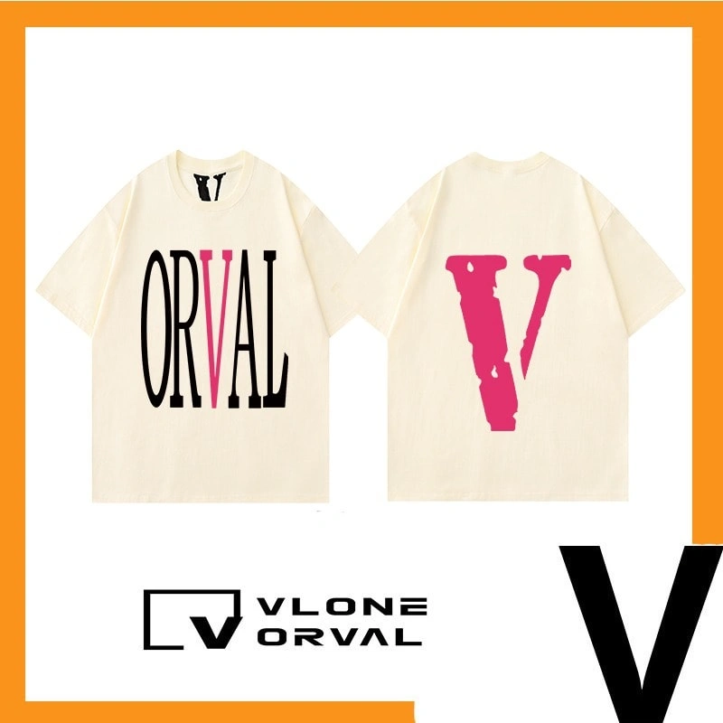 Vlone Orval Rainbow Tie Dye Big V Logo Loose Short Sleeve T-Shirt Couple Trendy Street Summer Style 29