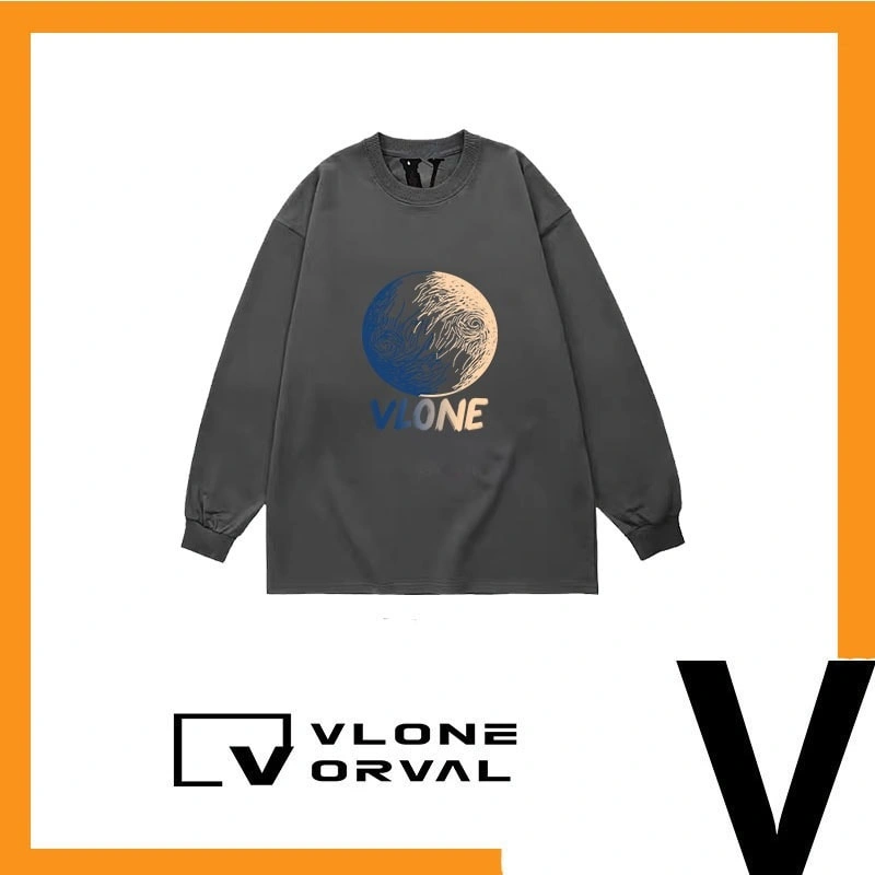 Vlone Orval Round Neck Long Sleeve Print T-Shirt Unisex Casual Style 3