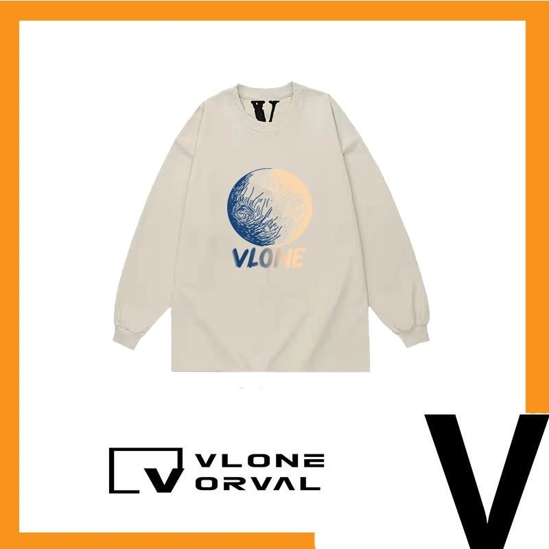 Vlone Orval Round Neck Long Sleeve Print T-Shirt Unisex Casual Style 4