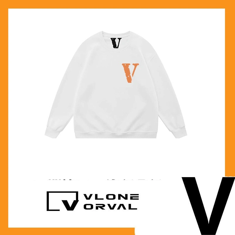 Vlone Orval Small V Logo Trendy American Crewneck Sweatshirt Unisex Oversized Autumn Winter Style 3