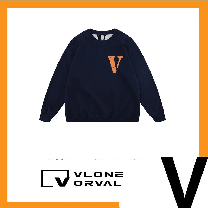 Vlone Orval Small V Logo Trendy American Crewneck Sweatshirt Unisex Oversized Autumn Winter Style 6