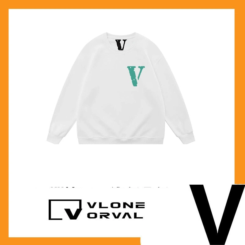 Vlone Orval Small V Logo Trendy American Crewneck Sweatshirt Unisex Oversized Autumn Winter Style 7