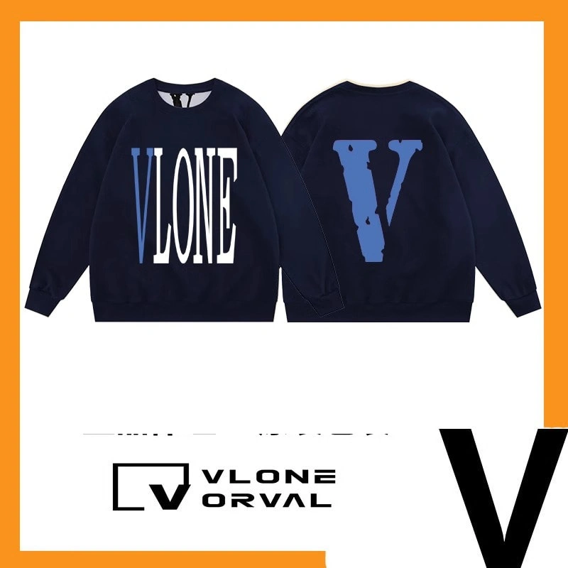 Vlone Orval Solid Big V Sweatshirt Unisex American Trend Crewneck Pullover Autumn Winter Style 15