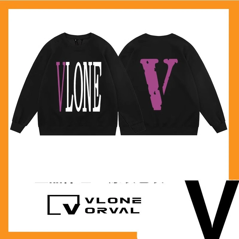 Vlone Orval Solid Big V Sweatshirt Unisex American Trend Crewneck Pullover Autumn Winter Style 16