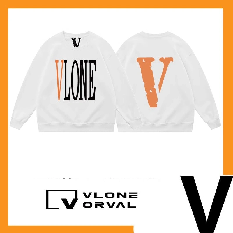 Vlone Orval Solid Big V Sweatshirt Unisex American Trend Crewneck Pullover Autumn Winter Style 23