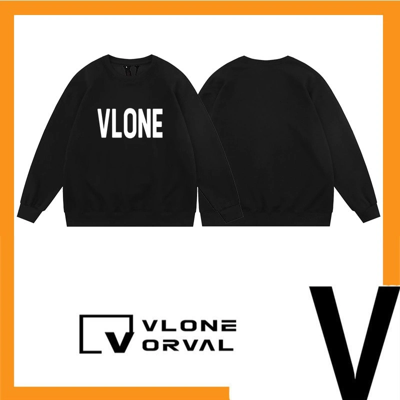 Vlone Orval Solid Classic Letter Crew Neck Sweatshirt Unisex American Trend Style 1