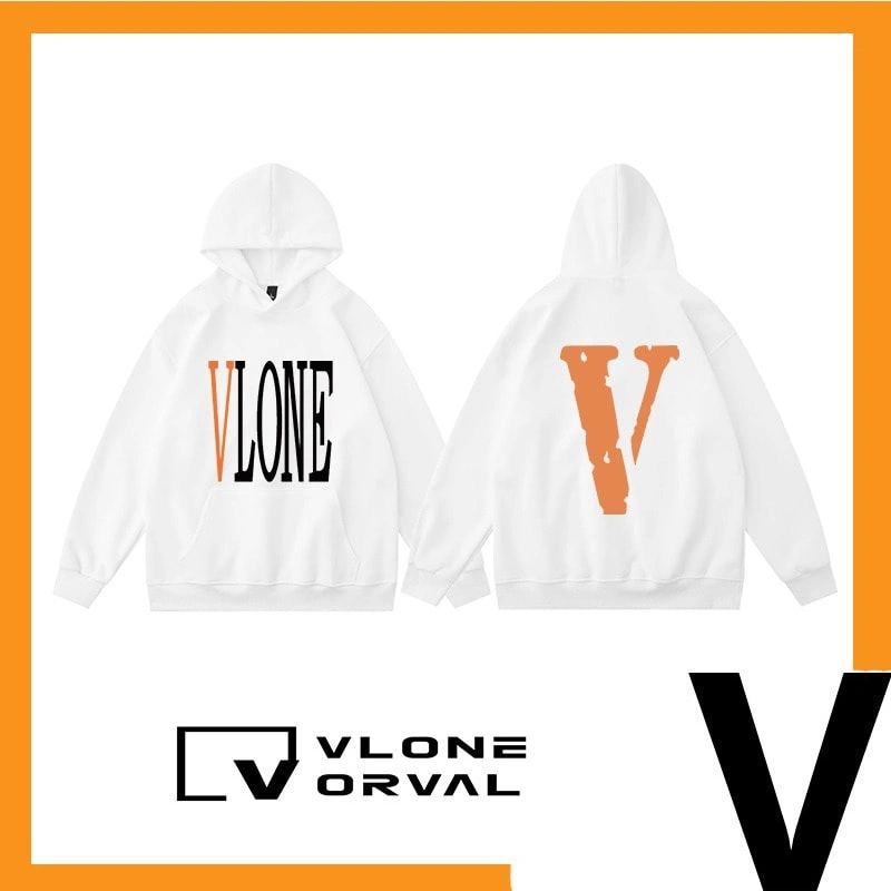 Vlone Orval Solid Color V Hoodie Unisex American Trend Style 3