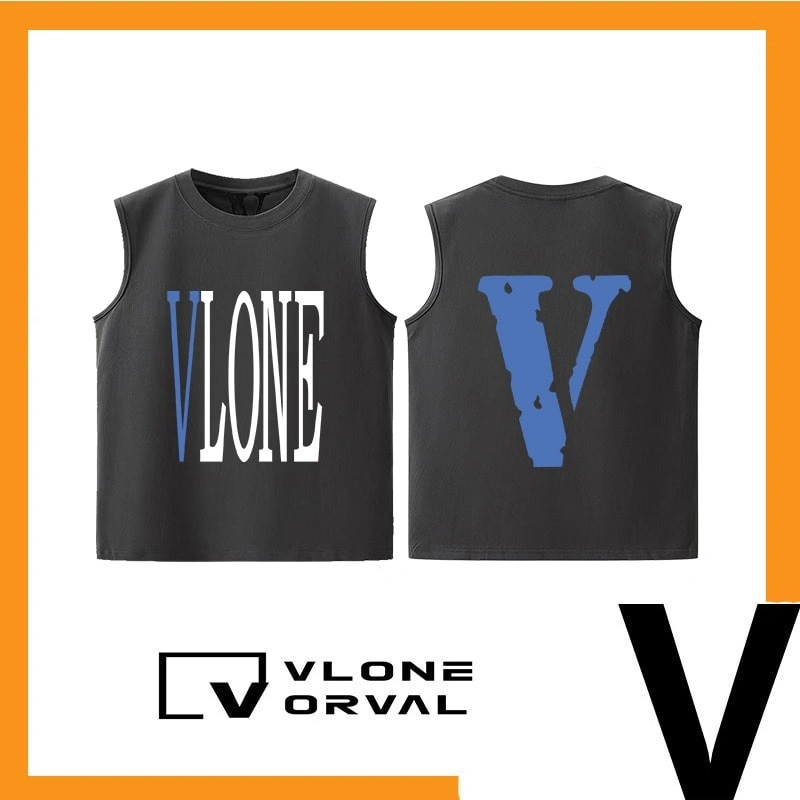 Vlone Orval Solid V American Sleeveless Vest Unisex Casual Sportswear Style 2