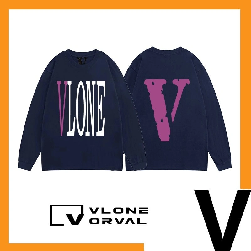 Vlone Orval Solid V Long Tee Unisex Cotton Long Sleeve Streetwear Style 25