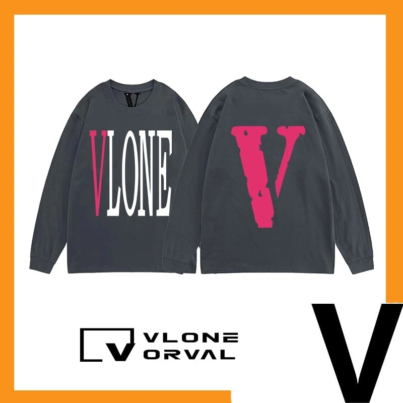 Vlone Orval Solid V Long Tee Unisex Cotton Long Sleeve Streetwear Style 27
