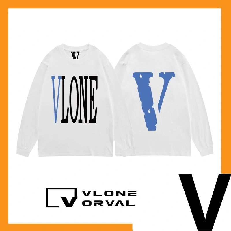Vlone Orval Solid V Long Tee Unisex Cotton Long Sleeve Streetwear Style 6