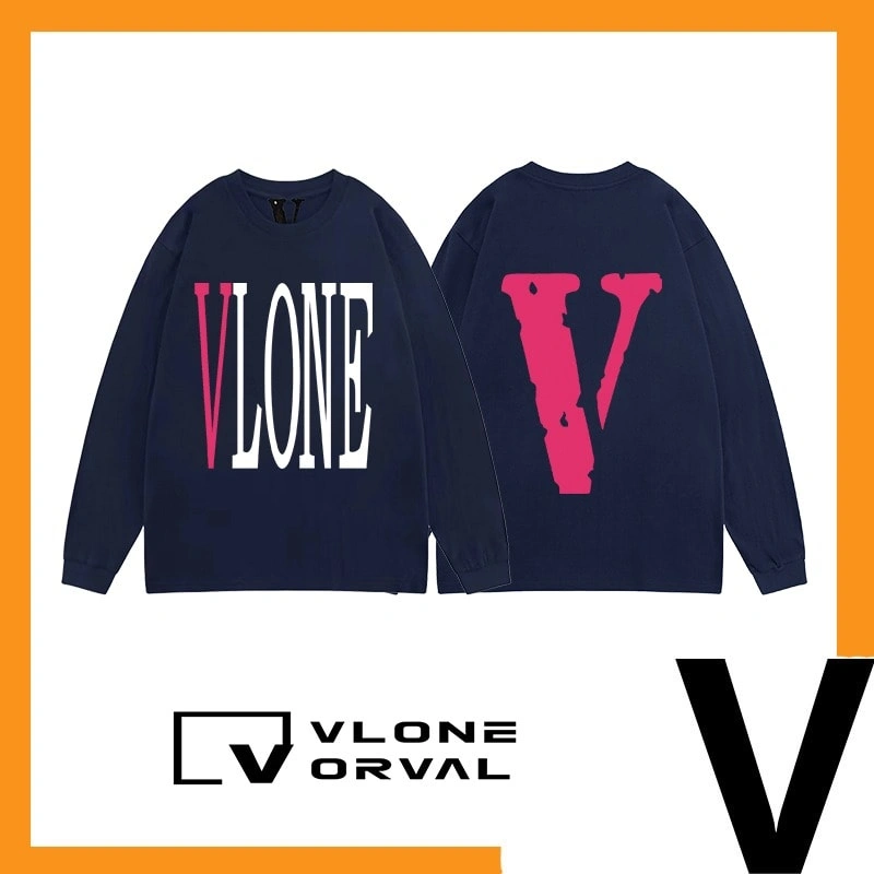 Vlone Orval Solid V Long Tee Unisex Cotton Long Sleeve Streetwear