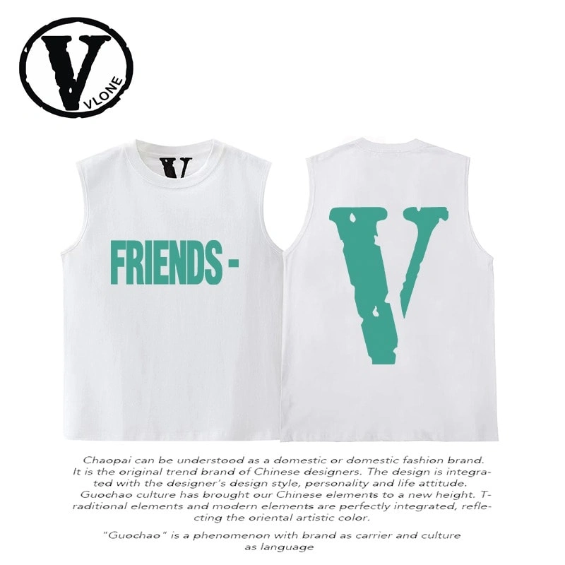 Vlone Orval Solid V Sleeveless Vest Unisex American Trend Cotton Style 12