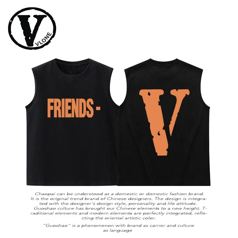 Vlone Orval Solid V Sleeveless Vest Unisex American Trend Cotton Style 16