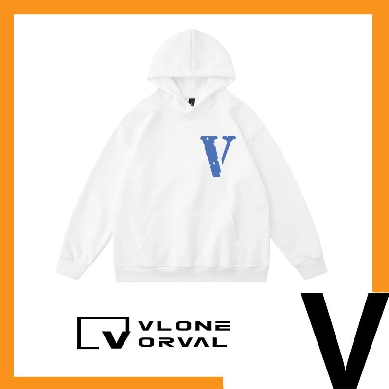 Vlone Orval Solid V Small Letter Hoodie Unisex American Trend Style 19
