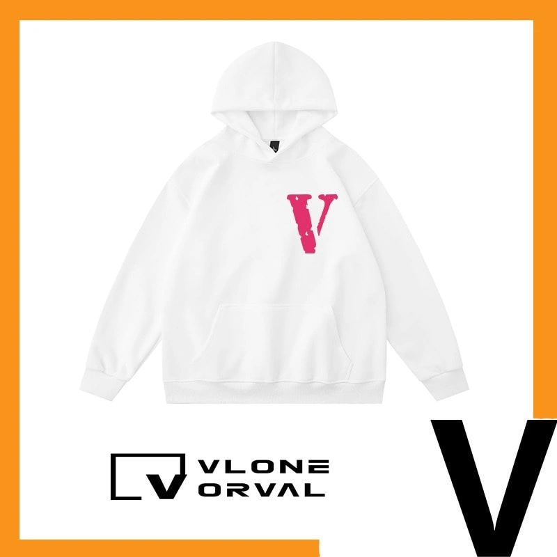Vlone Orval Solid V Small Letter Hoodie Unisex American Trend Style 23