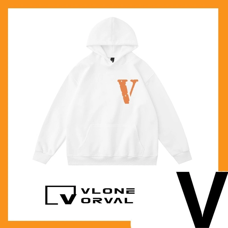 Vlone Orval Solid V Small Letter Hoodie Unisex American Trend Style 3