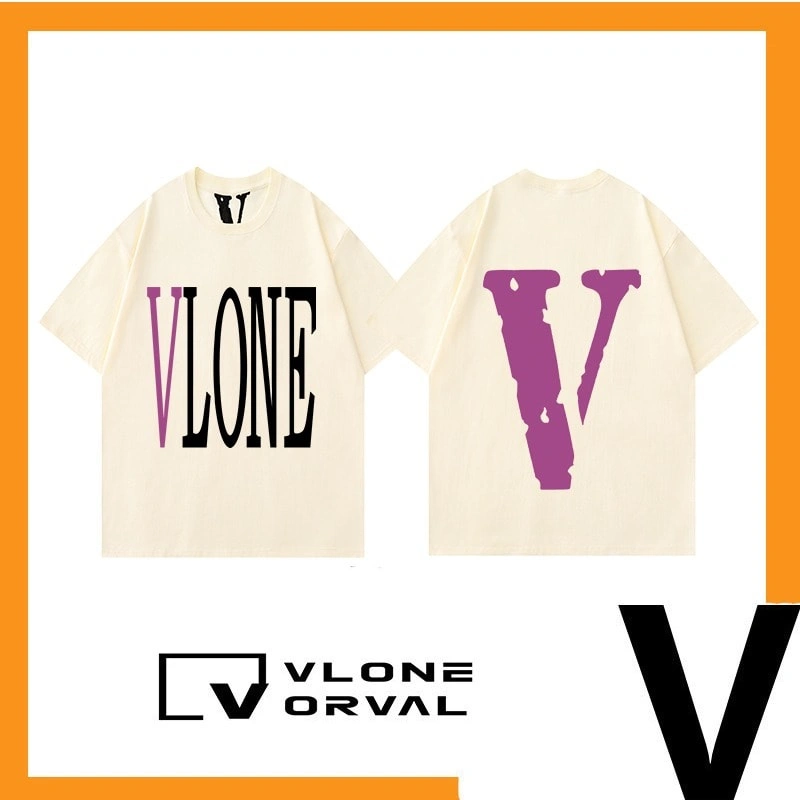 Vlone Orval Trendy Print Heavy Cotton Short Sleeve T-Shirt Unisex Loose Casual Couple Style 4