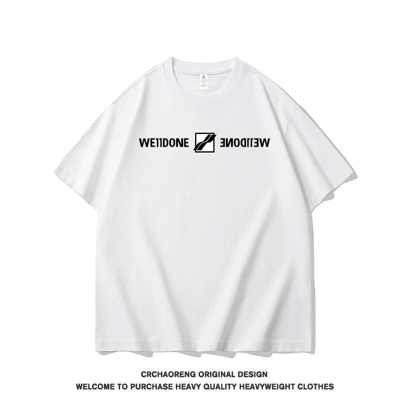 We11done Konne Bai Lu Same Style Letter Pure Cotton Casual Top Short Sleeve Men Loose Half Sleeve T-Shirt Style 1