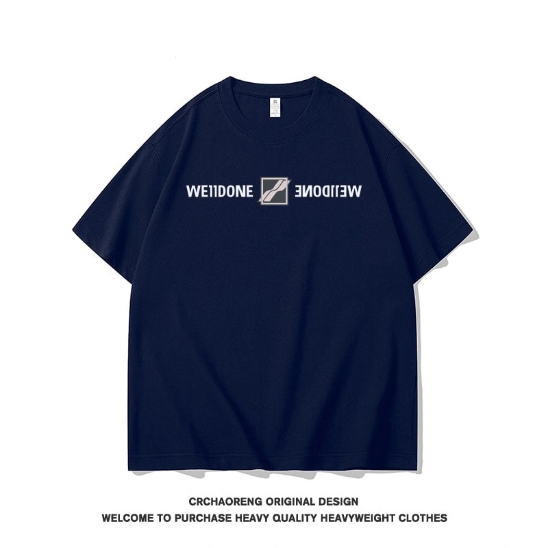 We11done Konne Bai Lu Same Style Letter Pure Cotton Casual Top Short Sleeve Men Loose Half Sleeve T-Shirt Style 4