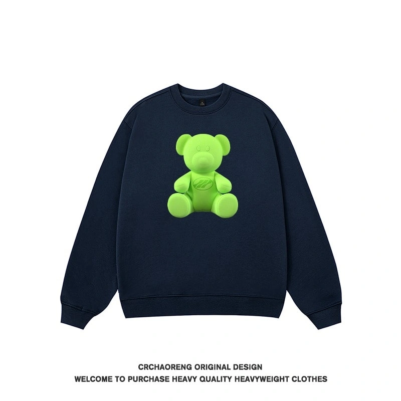 We11done Konne Bear Print Crew Neck Sweatshirt Men Lazy Chic Trendy Long Sleeve Shirt Style 1