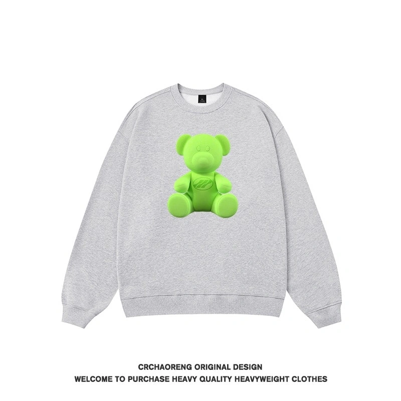 We11done Konne Bear Print Crew Neck Sweatshirt Men Lazy Chic Trendy Long Sleeve Shirt Style 3