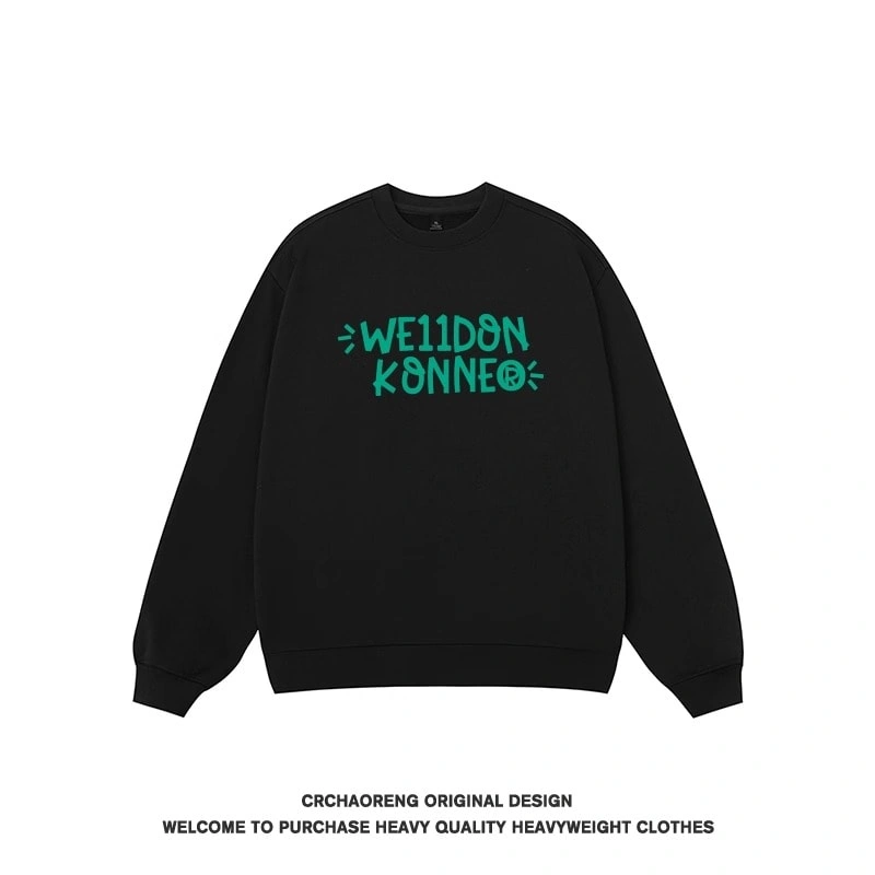 We11done Konne Casual Crew Neck Sweatshirt Men Pure Cottonweight Retro New High end Shirt