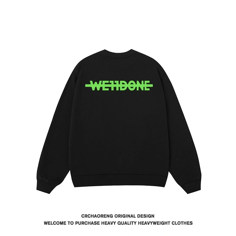 We11done Konne Casual Fashion Inner Long Sleeve Fleece European Trend Crew Neck Sweatshirt Men