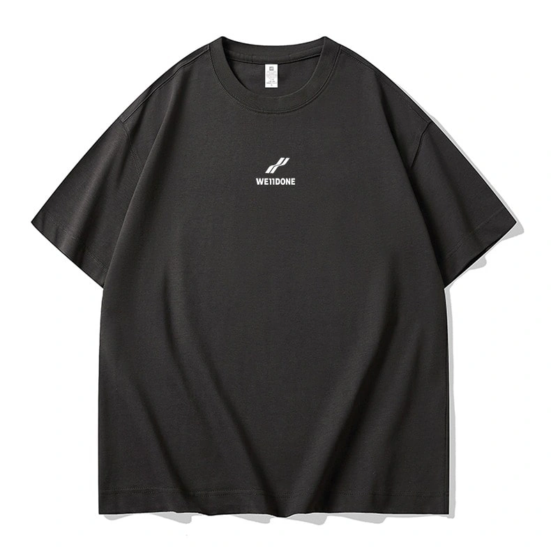 We11done Konne Casual Loose Fashion Short Sleeve T-Shirt Men Street Retro Half Sleeve Top Style 2