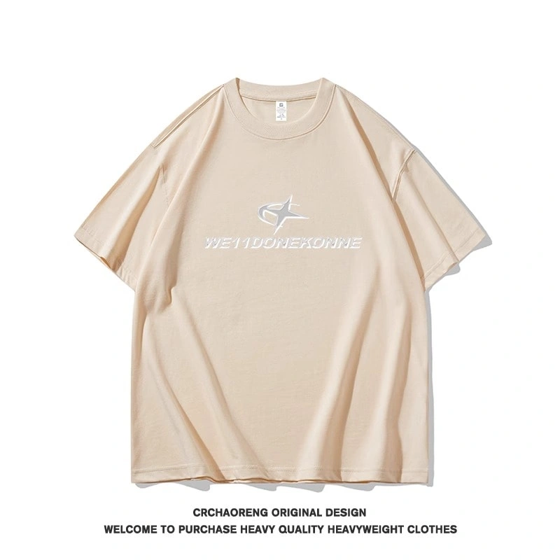 We11done Konne Casual Loose Fashion Trendy T-Shirt Men Retro High Street Crew Neck Short Sleeve Top Style 4