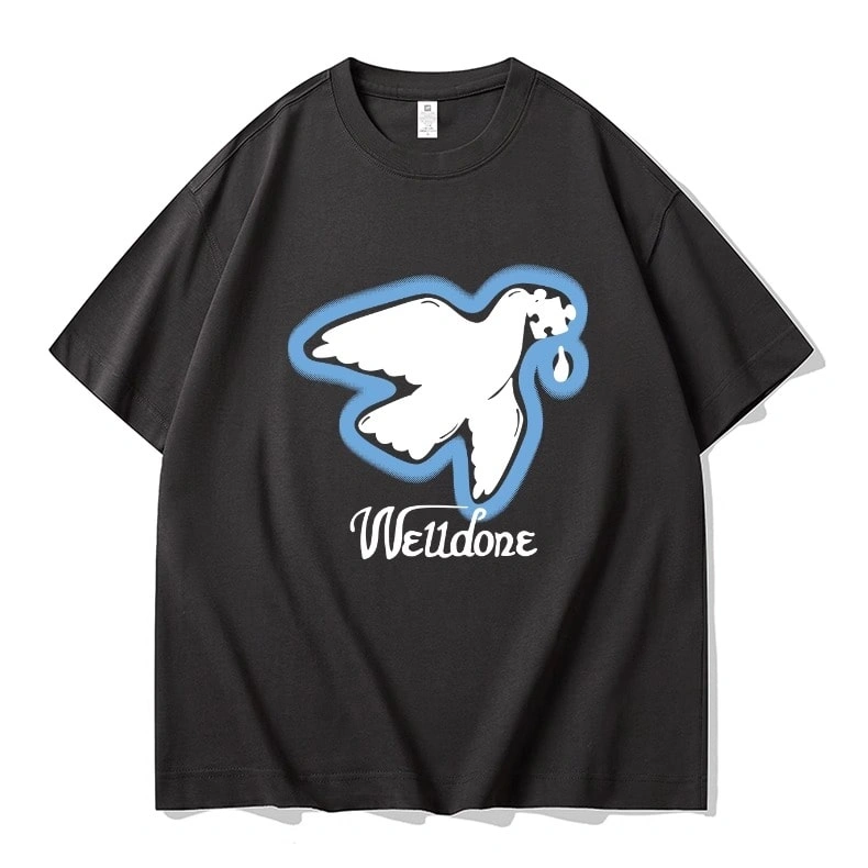 We11done Konne Casual Loose Fashion Versatile Half Sleeve Pure Cotton Trend Short Sleeve T-Shirt Men Style 2