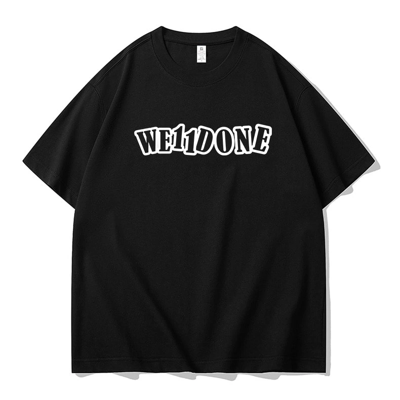 We11done Konne Casual Loose Pure Cotton Short Sleeve T-Shirt Men Niche Trend Brand Half Sleeve Top