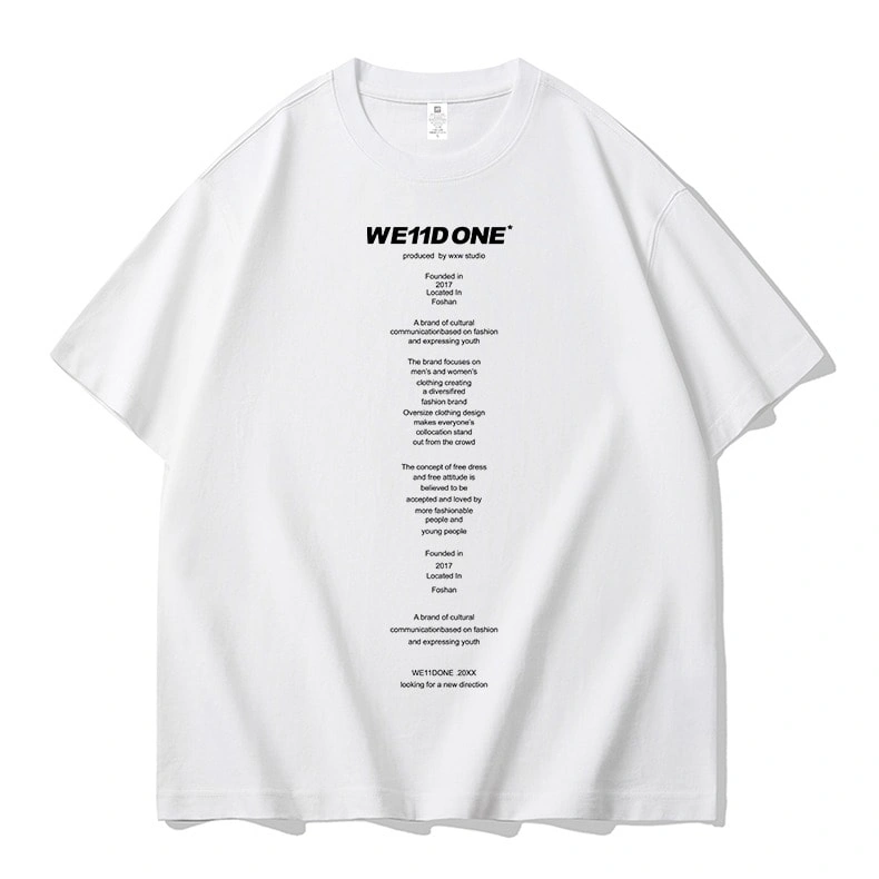 We11done Konne Casual Loose Short Sleeve T-Shirt Men Pure Cotton Trend Brand Versatile Top Style 1