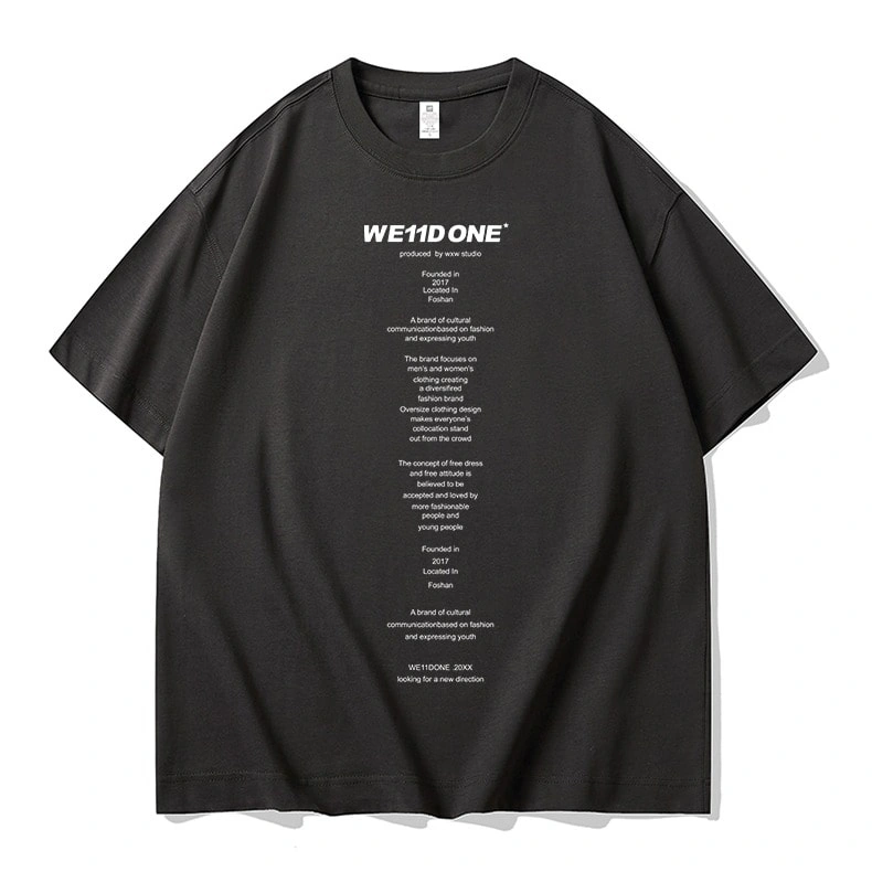 We11done Konne Casual Loose Short Sleeve T-Shirt Men Pure Cotton Trend Brand Versatile Top Style 2