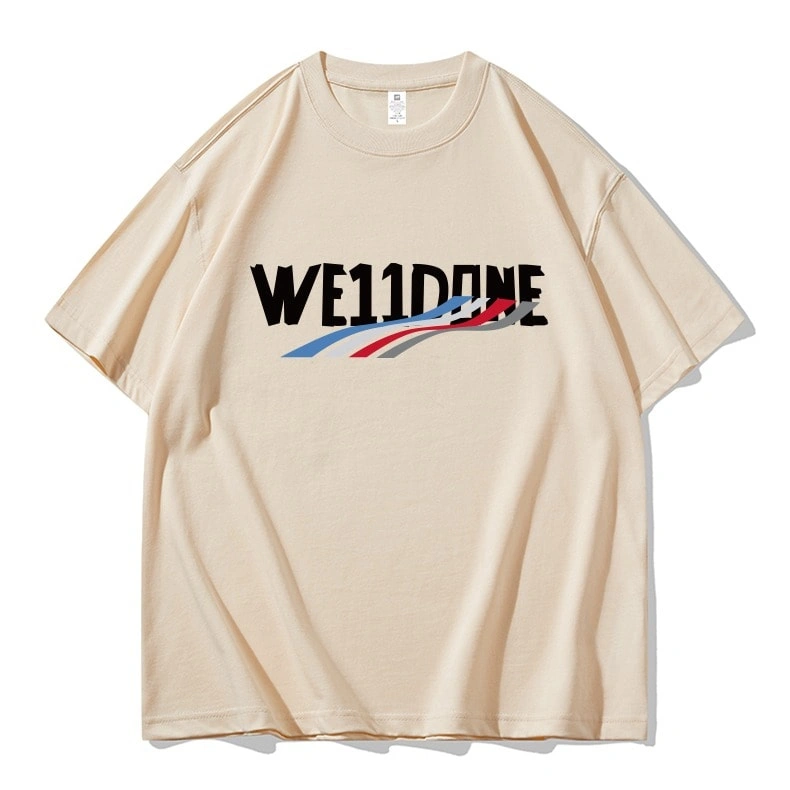 We11done Konne Casual Loose Short Sleeve T-Shirt Men Pure Cotton Trend Fashion Half Sleeve Top Style 4