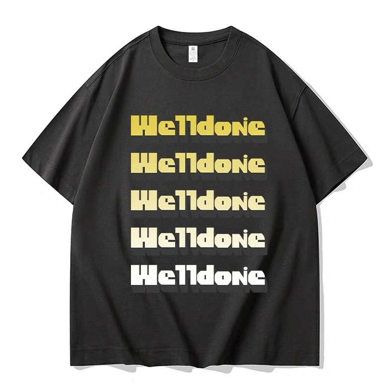 We11done Konne Casual Loose Short Sleeve T-Shirt Men Pure Cotton Trend Half Sleeve Top Style 2