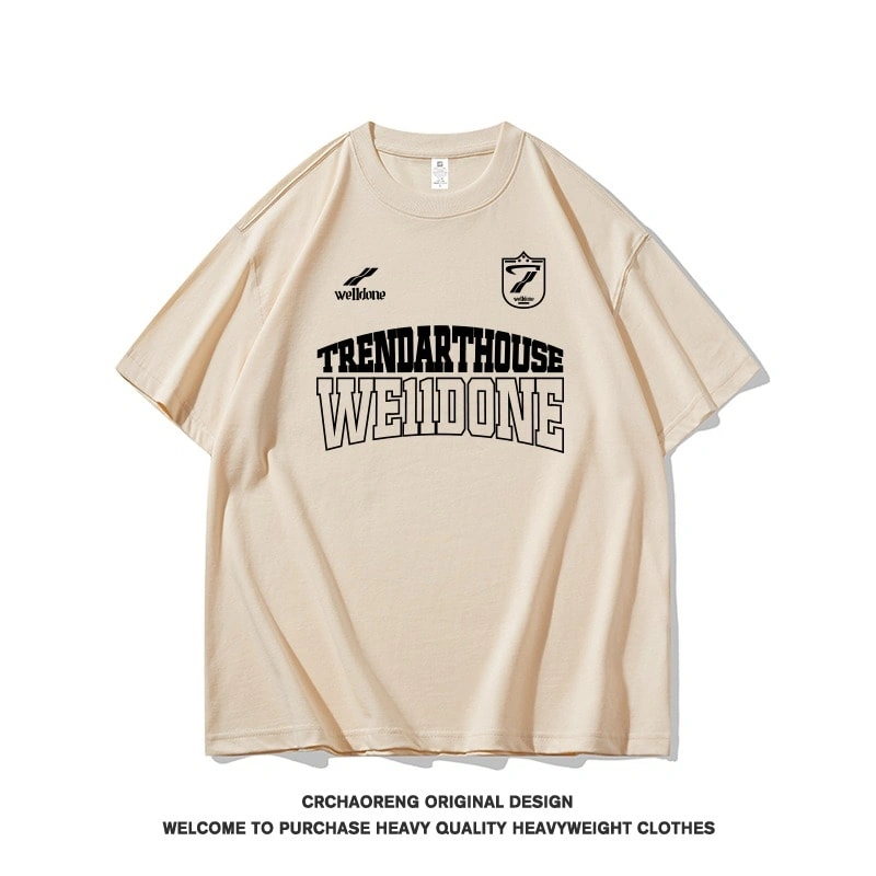 We11done Konne Casual Loose Simple Versatile Short Sleeve Letter Print New Crew Neck T-Shirt Men Style 4