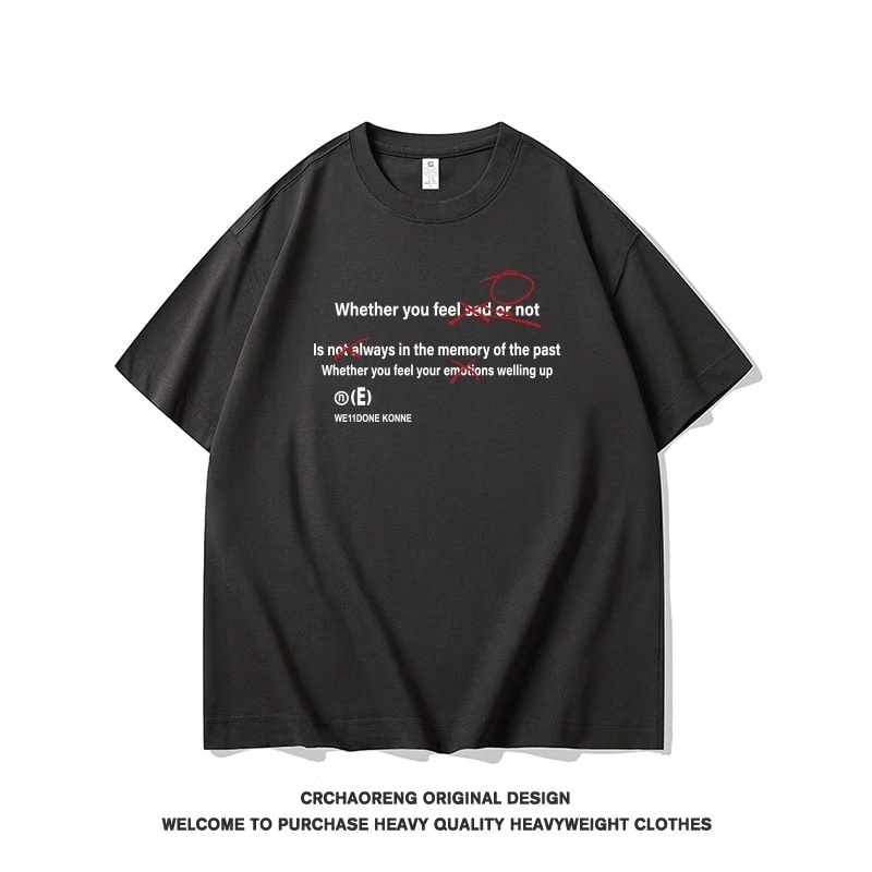 We11done Konne Casual Loose Simple Versatile Short Sleeve Top Korean Retro High Street T-Shirt Men Style 1