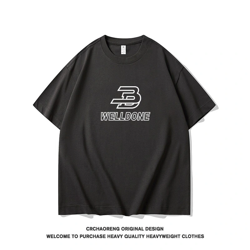 We11done Konne Casual Loose Street Short Sleeve Men Crew Neck Pure Cotton T-Shirt Top Style 1