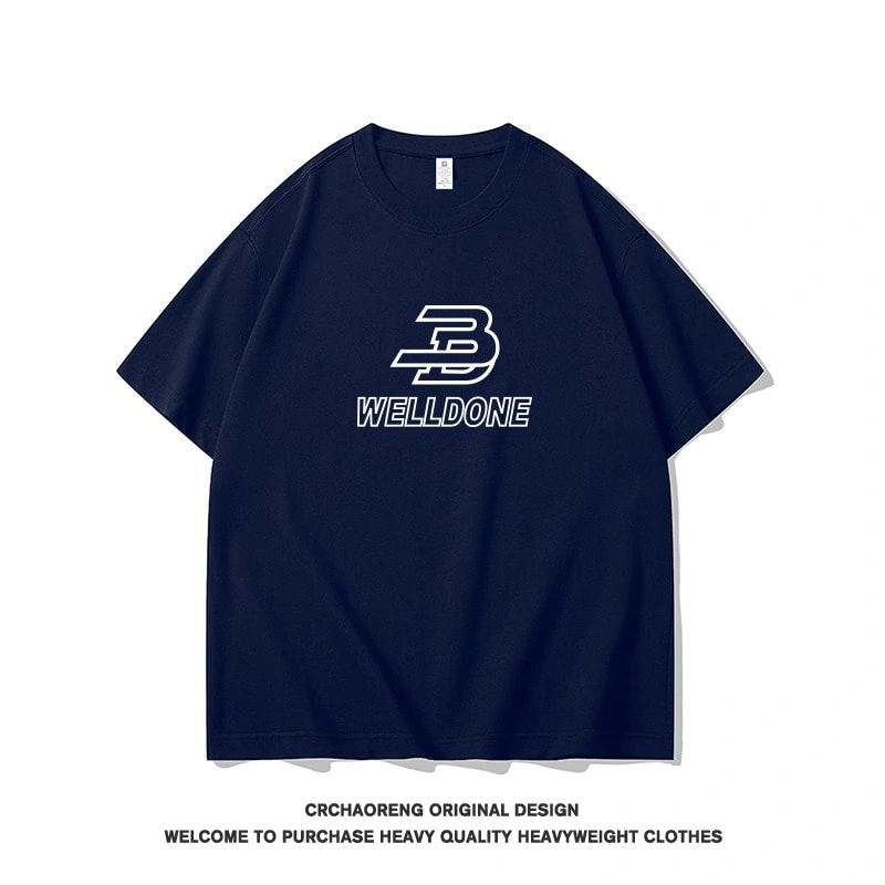 We11done Konne Casual Loose Street Short Sleeve Men Crew Neck Pure Cotton T-Shirt Top Style 2