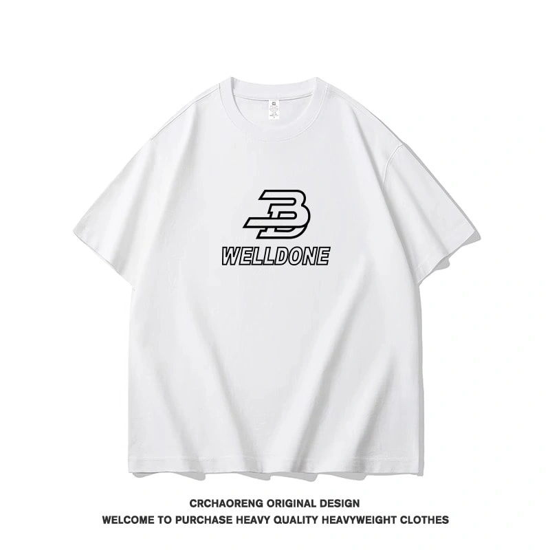 We11done Konne Casual Loose Street Short Sleeve Men Crew Neck Pure Cotton T-Shirt Top Style 3