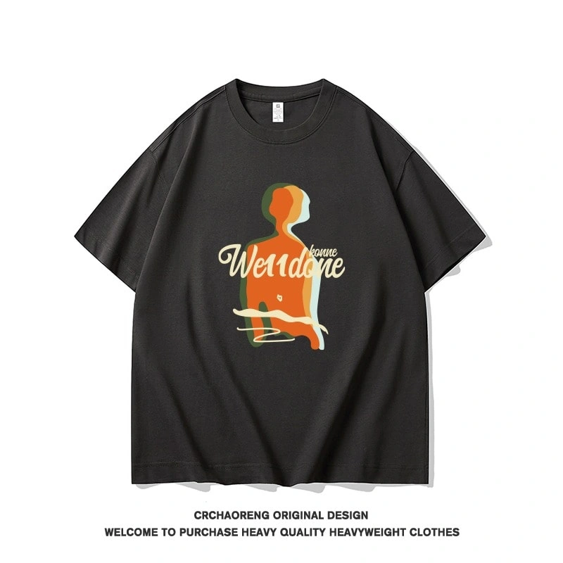 We11done Konne Casual Loose Top T-Shirt Retro Street Crew Neck Short Sleeve Men Style 1