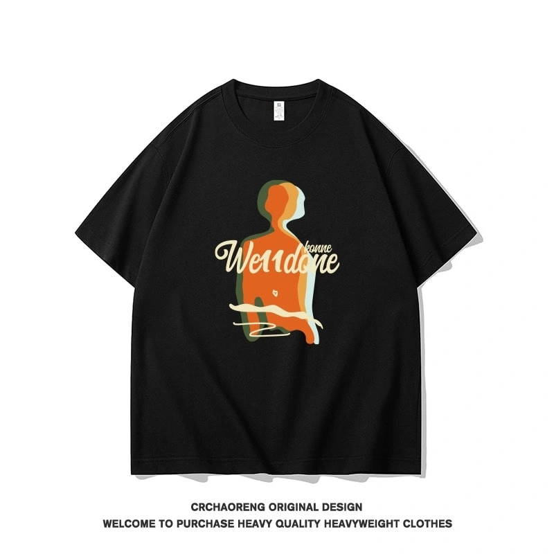 We11done Konne Casual Loose Top T-Shirt Retro Street Crew Neck Short Sleeve Men